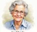 Hand-painted watercolor portrait of an elderly mother, a perfect custom watercolor gift for Mother’s Day.